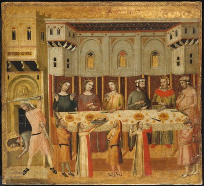 Het feest van Herodes en de onthoofding van Johannes de Doper door Giovanni Baronzio